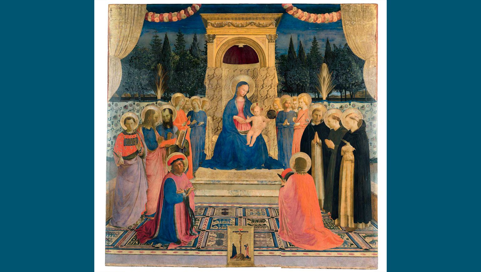Altar de San Marcos' (1438 1442), obra de Fra Angelico expuesta en el Palazzo Strozzi de Florencia como parte de la exposición 'Fra Angelico'.