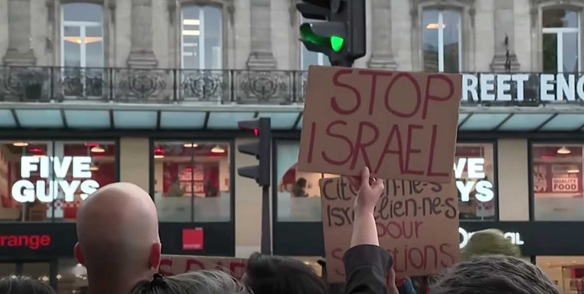 Una imagen de las manifestaciones contra el genocidio de Gaza celebradas ayer en toda España