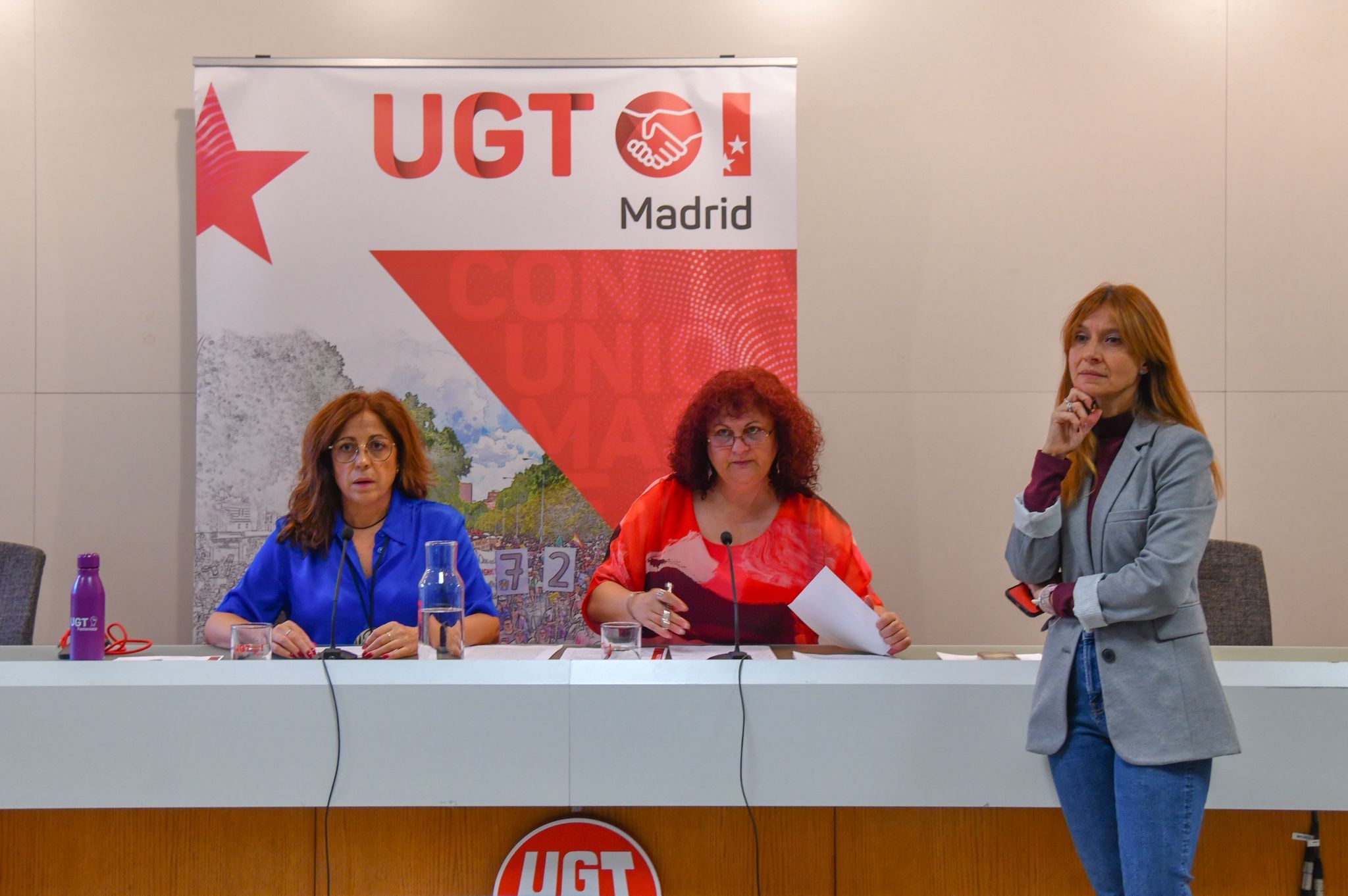 UGT Madrid ha presentado el informe “Convenios colectivos y derecho a la vivienda en la Comunidad de Madrid”, con Margarita Domínguez Guijarro, secretaria de Relaciones Institucionales y Política Sindical y Sonia Álvarez Enríquez, secretaria de Igualdad y Política Territorial, foto Agustín Millán UGT Madrid ha presentado el informe “Convenios colectivos y derecho a la vivienda en la Comunidad de Madrid”, con Margarita Domínguez Guijarro, secretaria de Relaciones Institucionales y Política Sindical y Sonia Álvarez Enríquez, secretaria de Igualdad y Política Territorial, foto Agustín Millán