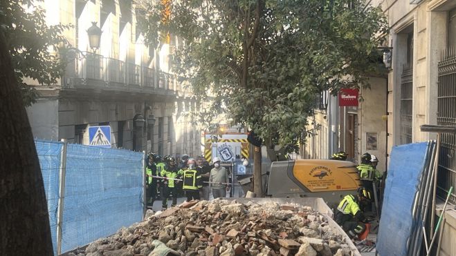 Escombros del edificio que se ha derrumbado en Madrid Escombros del edificio que se ha derrumbado en Madrid