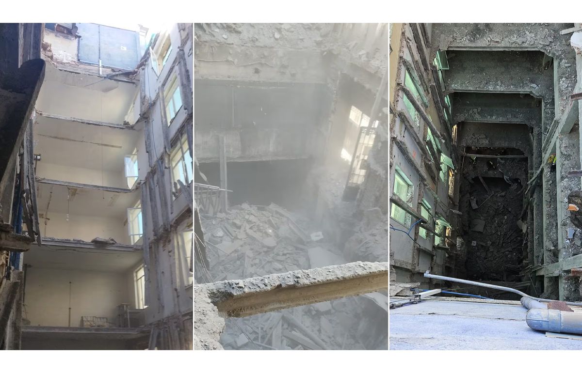 Estado del edificio tras el derrumbe