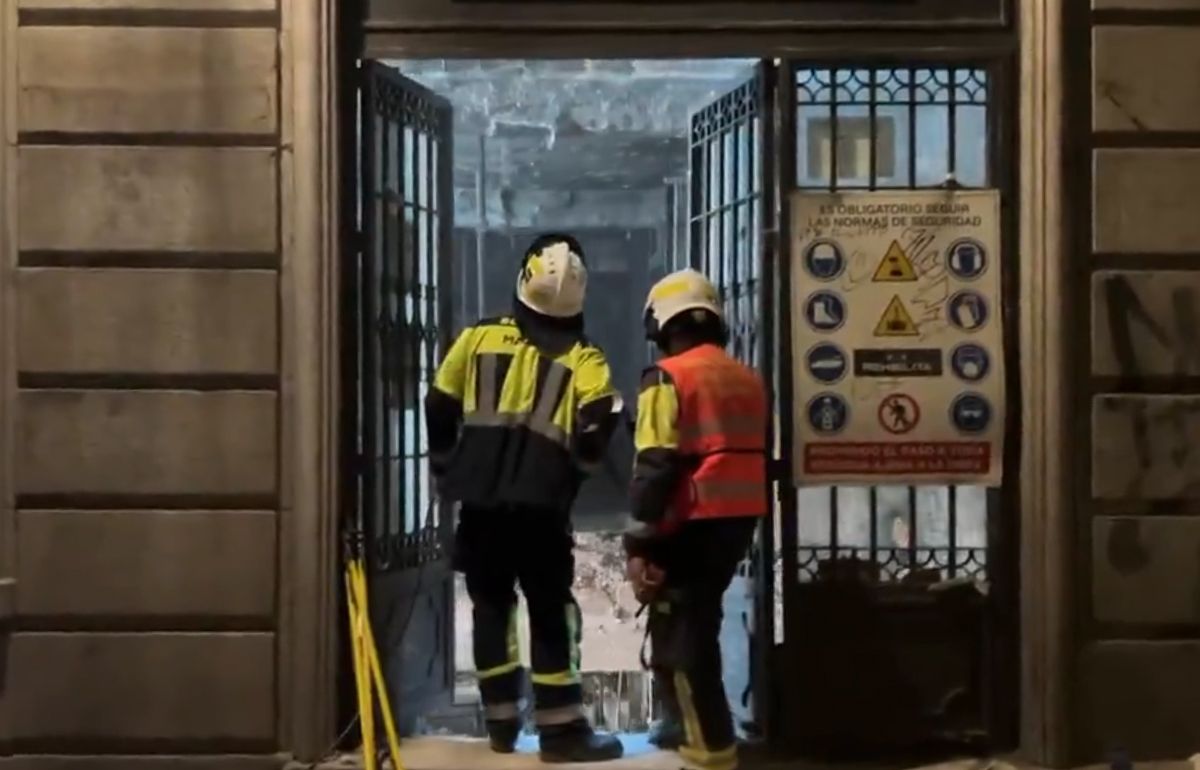 Derrumbe del edificio en Madrid, foto Bomberos Madrid