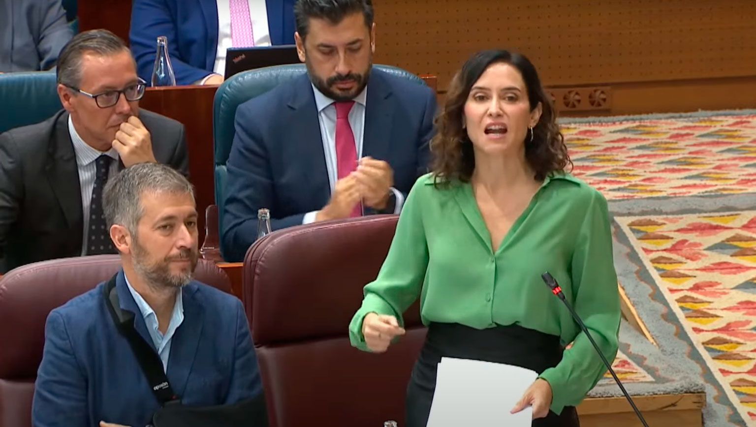 Isabel Díaz Ayuso en la sesión de control en la Asamble de Madrid