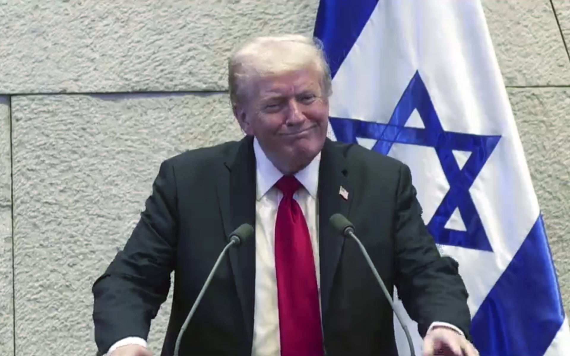 El presidente Trump pronuncia un discurso ante la Knesset (Parlamento de Israel)