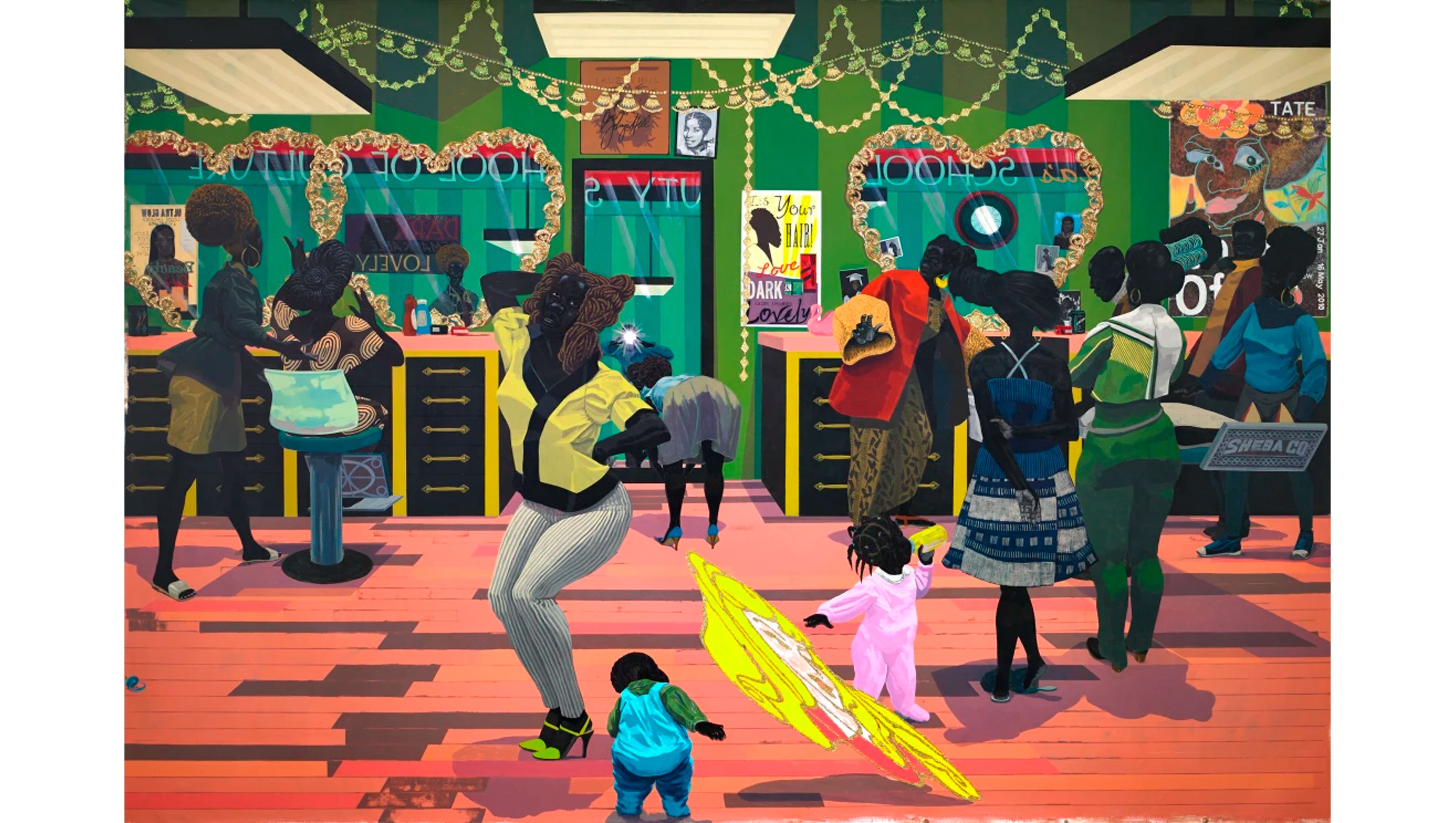 Kerry James Marshall, School of Beauty, School of Culture , 2012. Photo by Sean Pathasema . © Kerry James Marshall. Courtesy of the artist and Jack Shainman Gallery, New York. Kerry James Marshall, School of Beauty, School of Culture , 2012. Photo by Sean Pathasema . © Kerry James Marshall. Courtesy of the artist and Jack Shainman Gallery, New York.