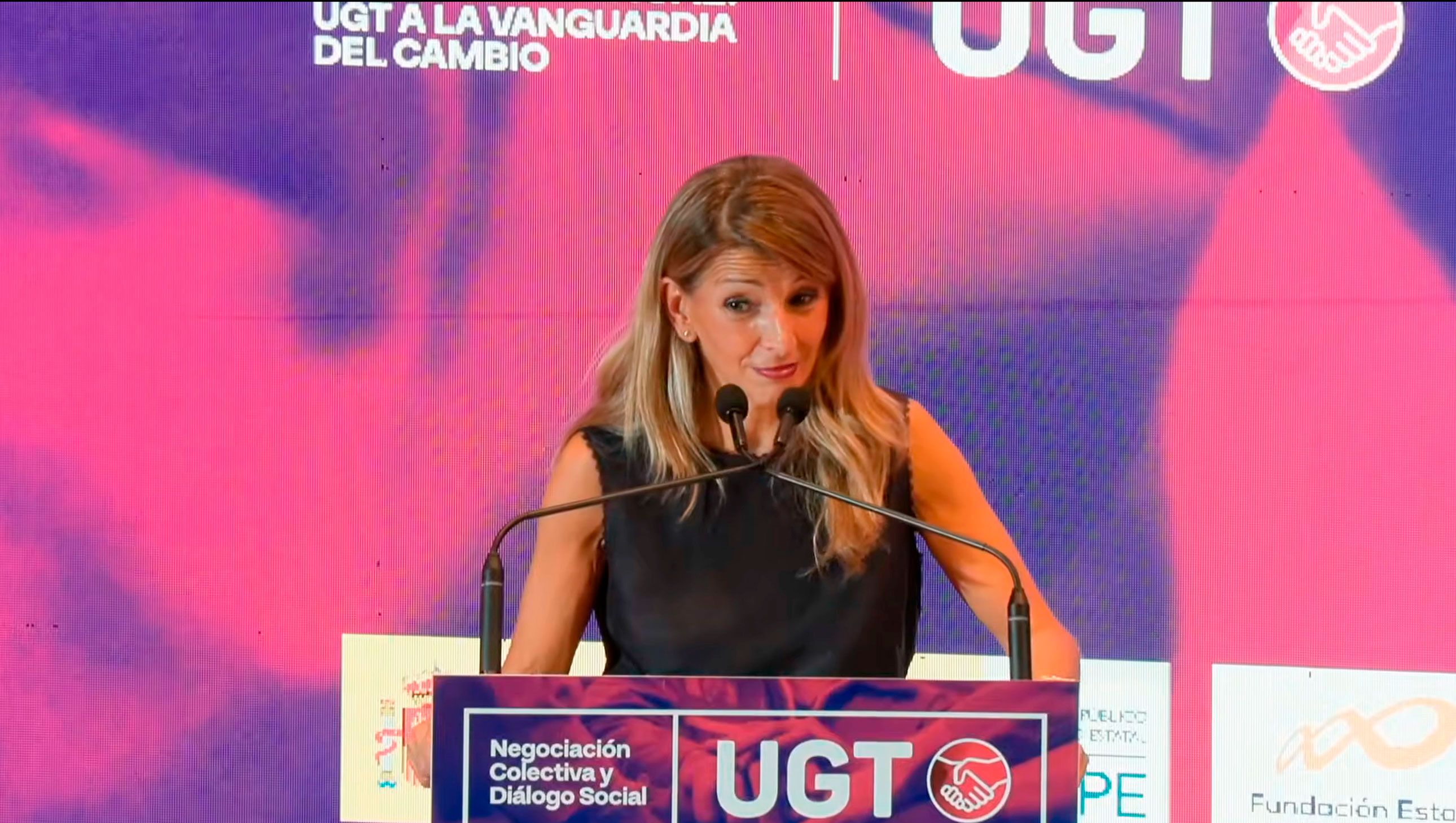 Yolanda Díaz, vicepresidenta segunda y ministra de Trabajo durante la apertura de las jornadas confederales de acción sindical ’40 años de la ley de libertad sindical: UGT a la vanguardia del cambio’ Yolanda Díaz, vicepresidenta segunda y ministra de Trabajo durante la apertura de las jornadas confederales de acción sindical ’40 años de la ley de libertad sindical: UGT a la vanguardia del cambio’