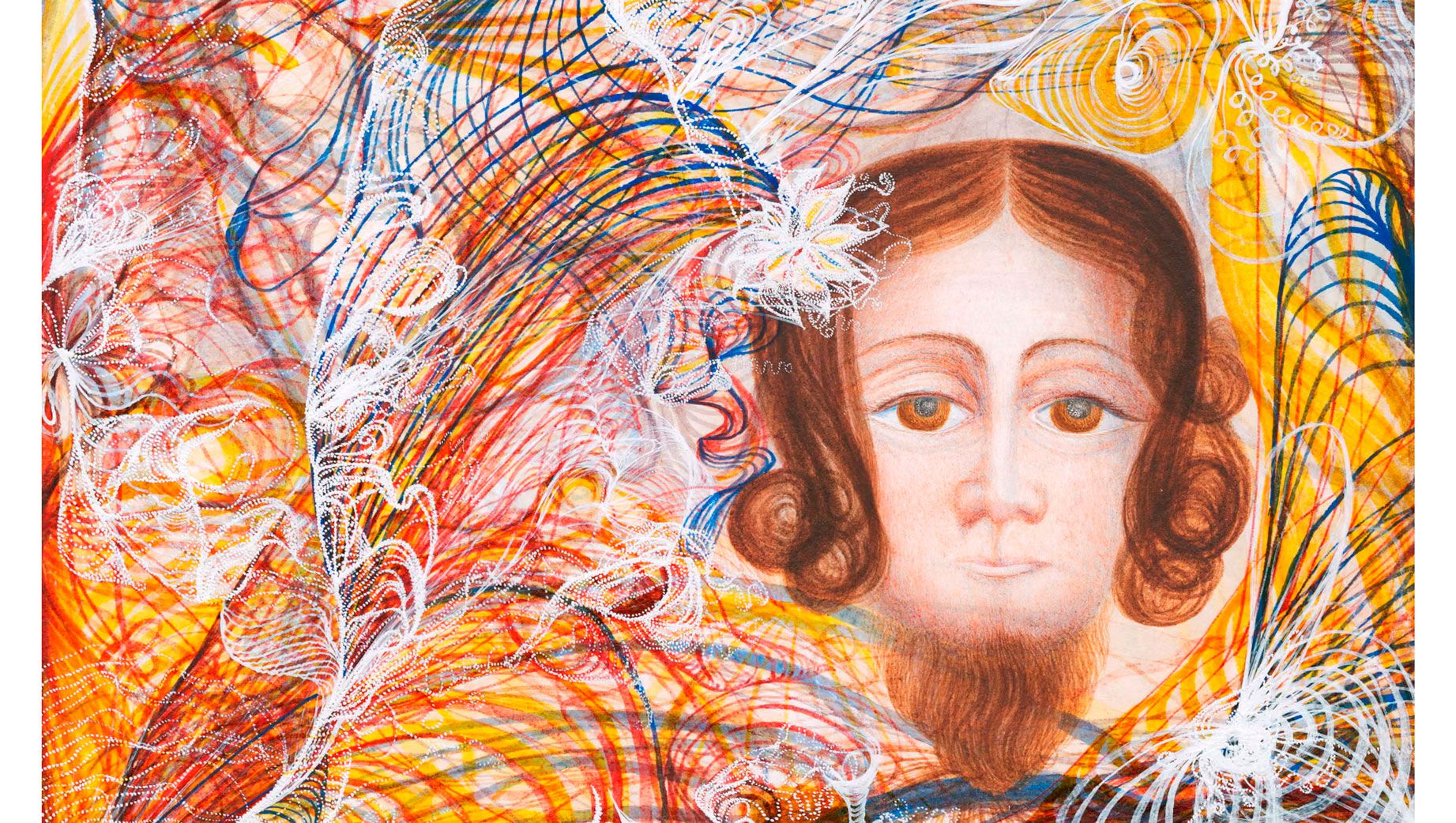 Detail of The Portrait of the Lord Jesus Christ, 8 Dec 1862 by Georgiana Houghton. Photograph CourtauldVictorian Spiritualists Union, Melbourne, Australia