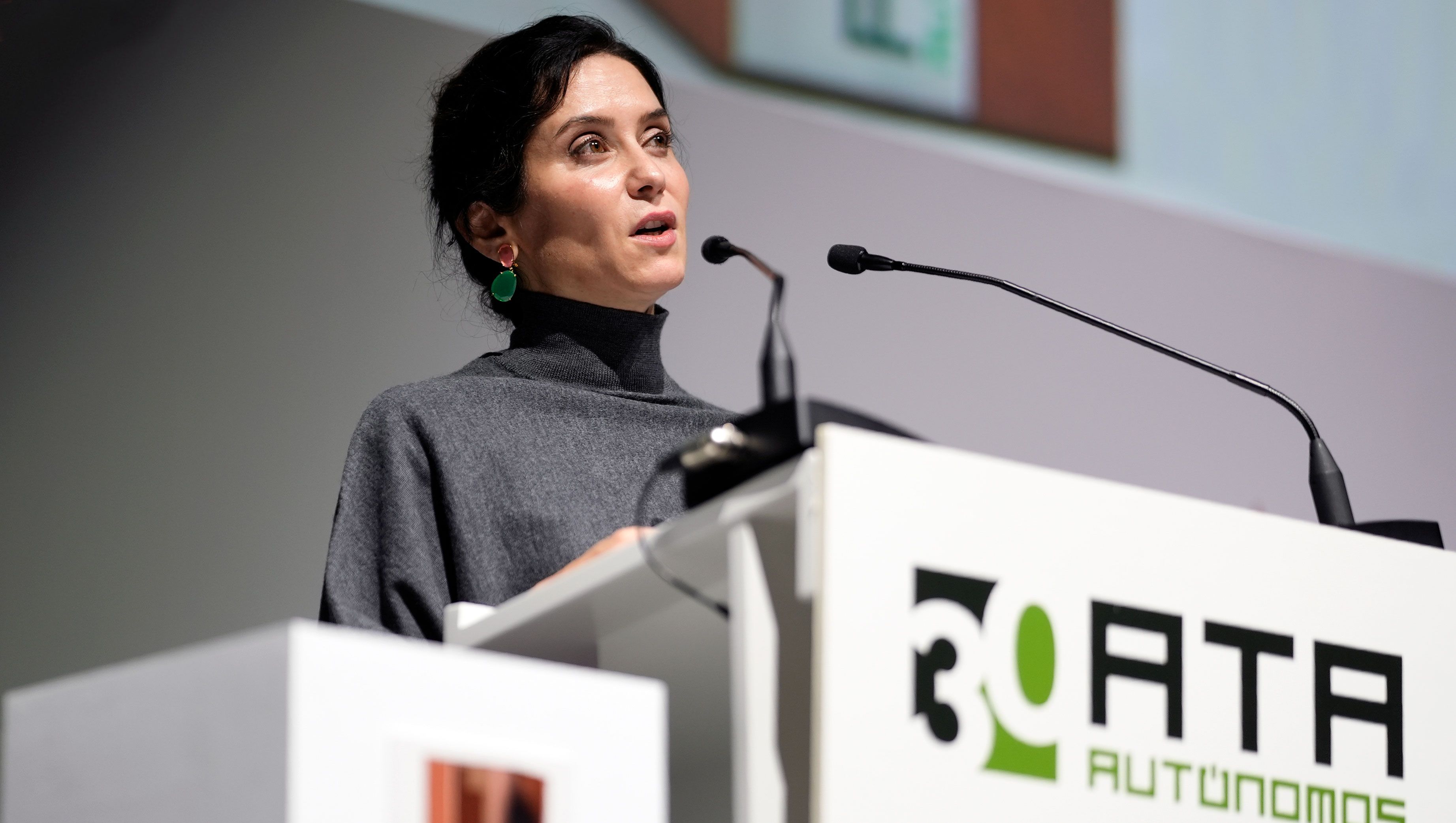 la presidenta de la Comunidad de Madrid, Isabel Díaz Ayuso, hoy en la clausura de los XXIV Premios Autónomo del Año la presidenta de la Comunidad de Madrid, Isabel Díaz Ayuso, hoy en la clausura de los XXIV Premios Autónomo del Año