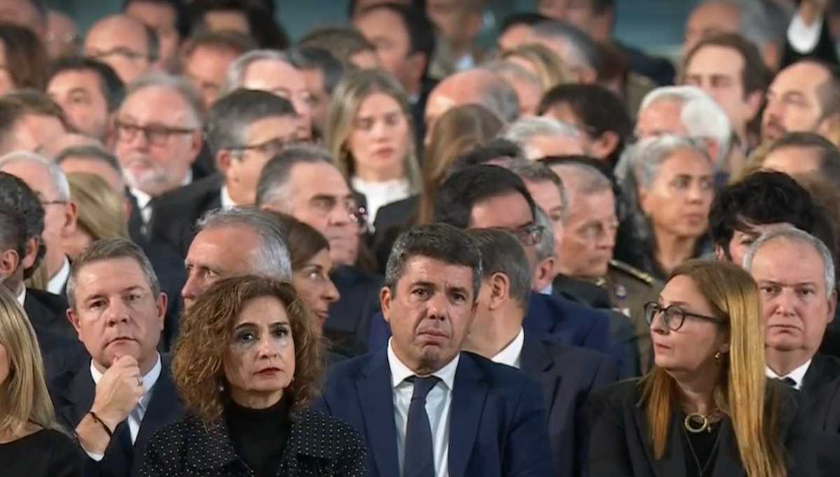 Mazón, ayer durante el funeral de Estado por las víctimas de la dana