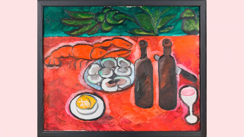 Natalia Gonchorova Naturaleza Muerta con bogavante 1909 1910