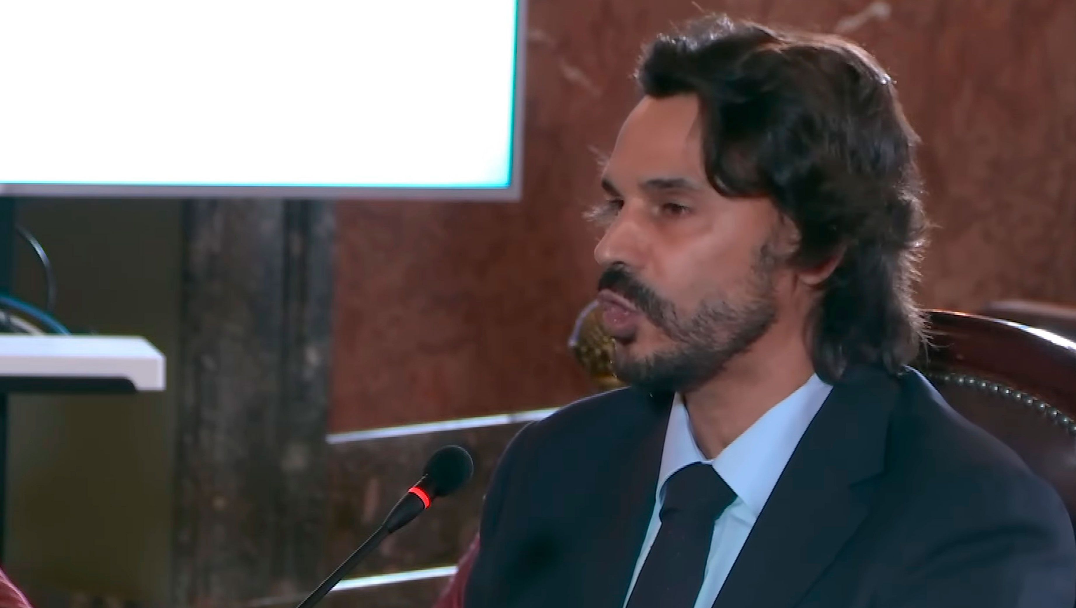 La pareja de la presidenta de la Comunidad de Madrid, Alberto González Amador, durante su declaración ante el Supremo por el caso del fiscal general este martes.