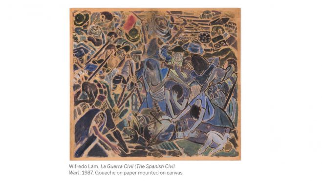 Wifredo Lam. La Guerra Civil (The Spanish Civil War). 1937. Gouache on paper mounted on canvas Wifredo Lam. La Guerra Civil (The Spanish Civil War). 1937. Gouache on paper mounted on canvas