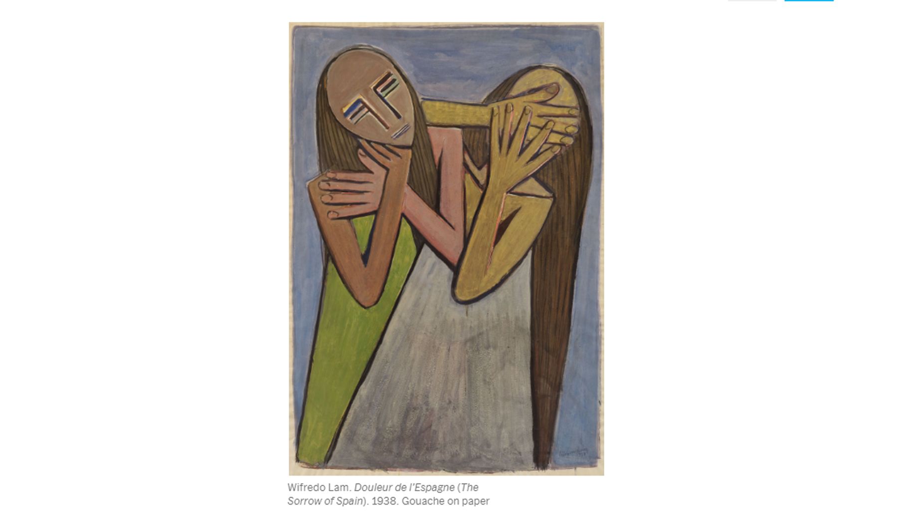 Wifredo Lam. Douleur de l’Espagne (The Sorrow of Spain). 1938. Gouache on paper