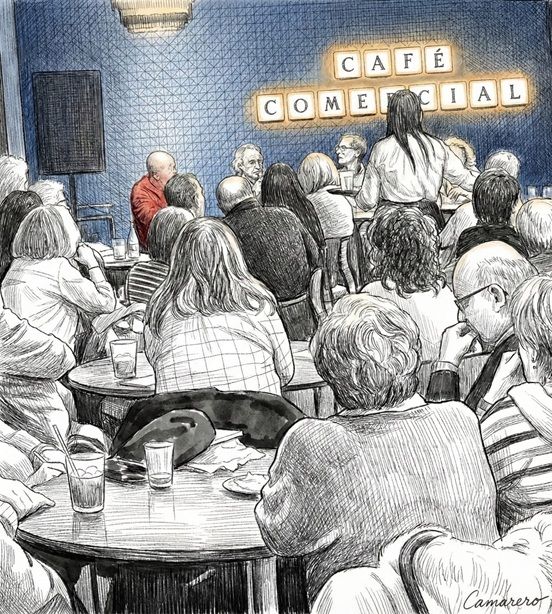 Ezequías Blanco en el Café de Isla Grande