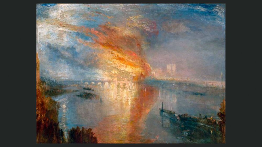 JMW Turner, The Burning of the Houses of Lords and Commons 16 October 1834, 1835. Cleveland Museum of Art