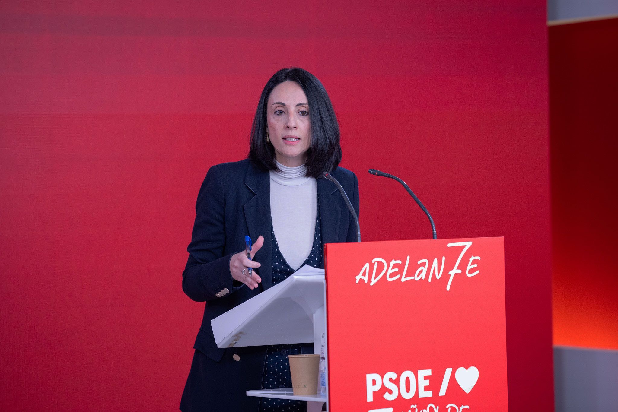 Rueda de prensa de la secretaria de Organización Rebeca Torró, foto PSOE