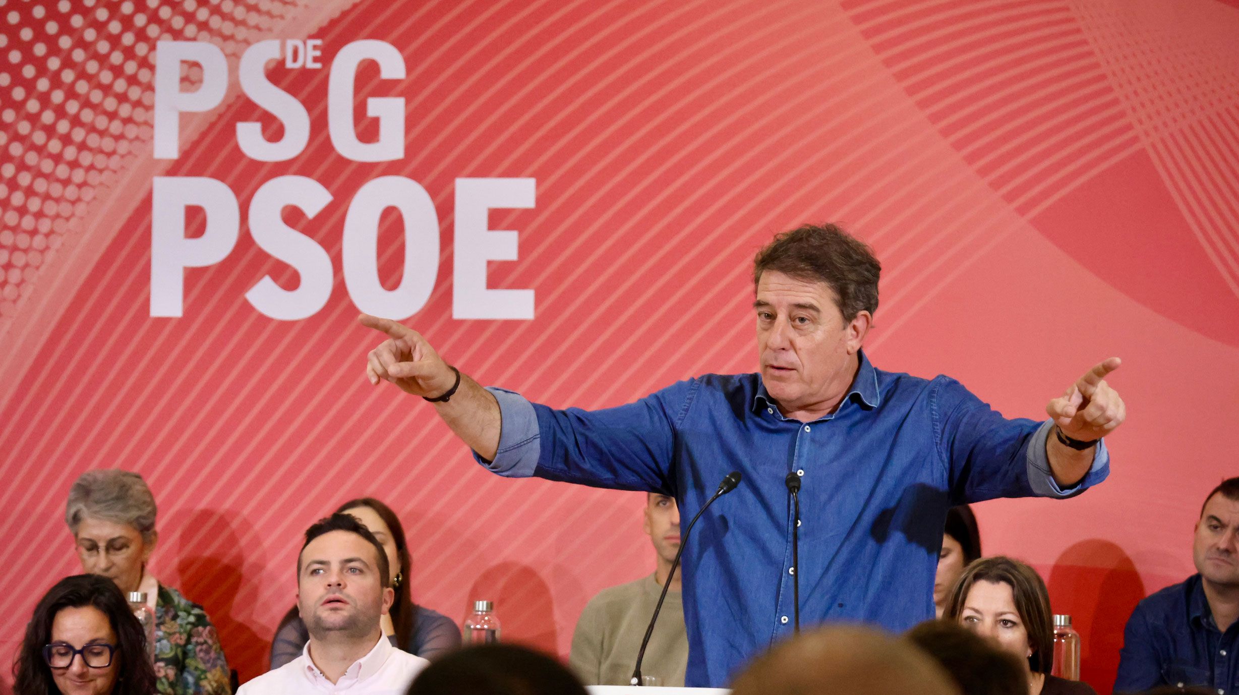 El secretario general del PSdeG, José Ramón Gómez Besteiro, el pasado 15 de noviembre de 2025 durante el Comité Nacional Galego