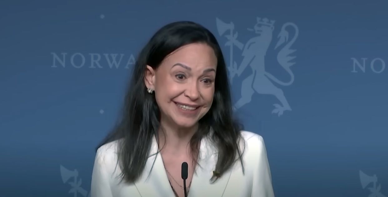 María Corina Machado ayer desde Noruega