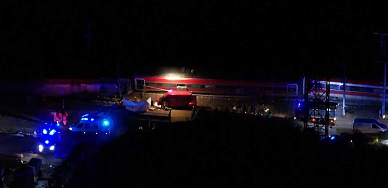 Imagen del accidente ferroviario en Adamuz