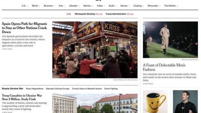 Portada New York Times