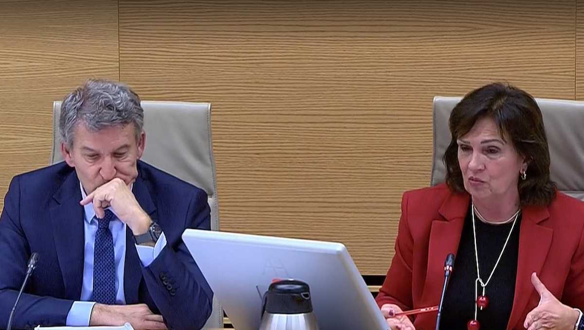 Feijóo durante la comisión parlamentaria de la dana