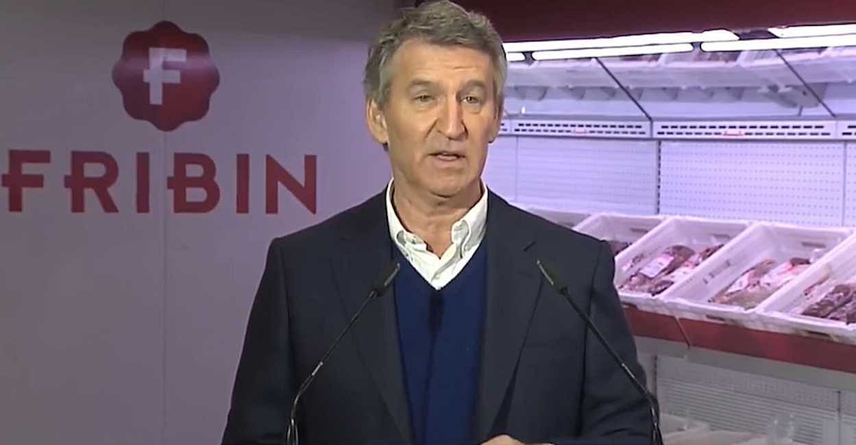 Feijóo, ayer en la empresa Fribin
