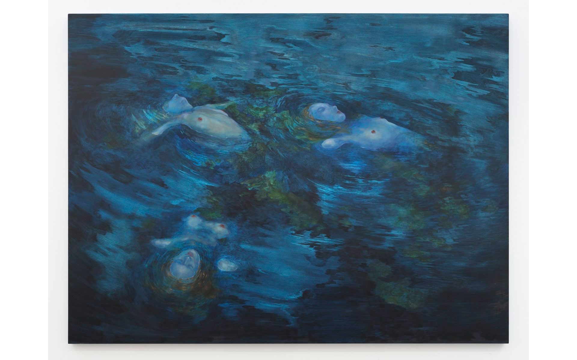 Eva Helene Pade At dusk (2022) Acrylic and oil on wooden panel 205 x 275 cm