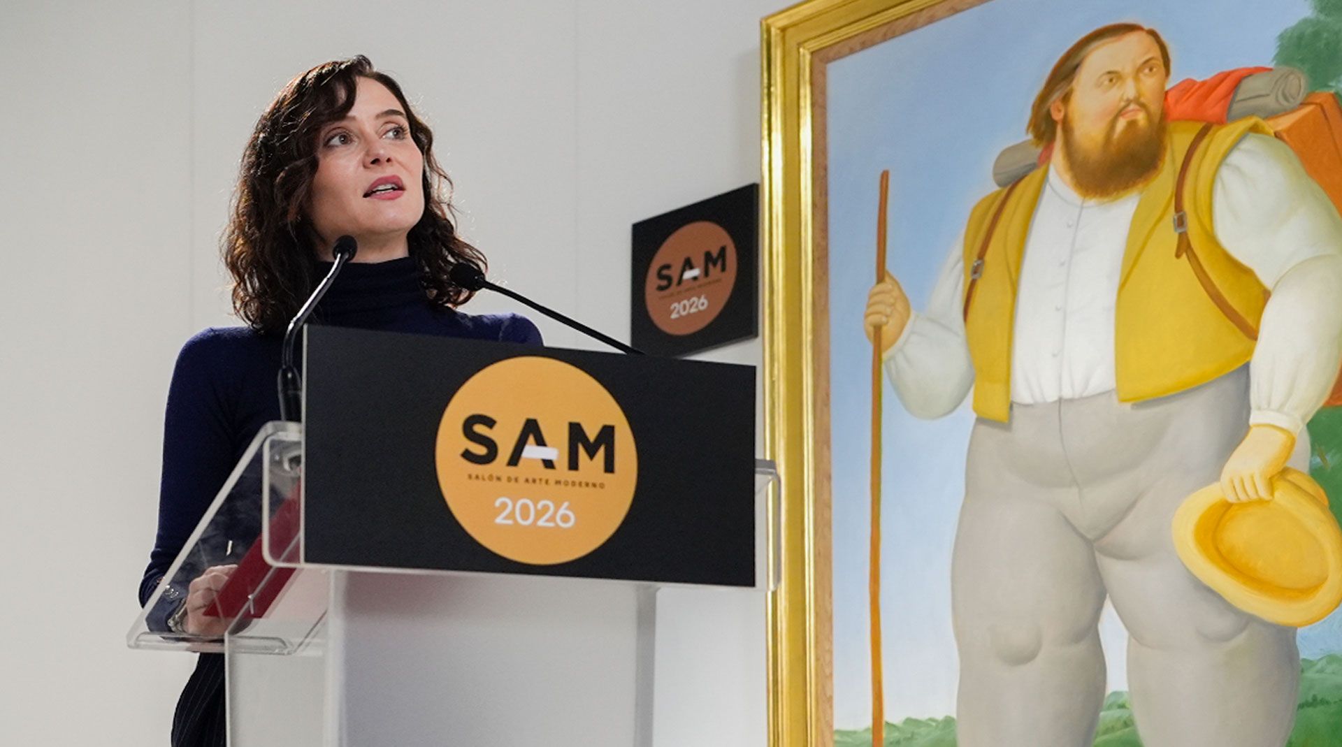 Isabel Díaz Ayuso, hoy, en la inauguración de la IX edición del Salón de Arte Moderno -SAM 2026-