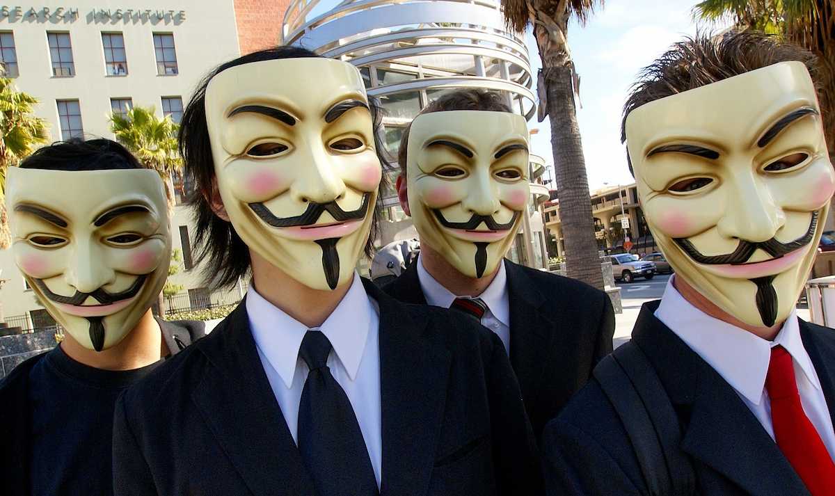 Miembros de Anonymous en una imagen de archivo