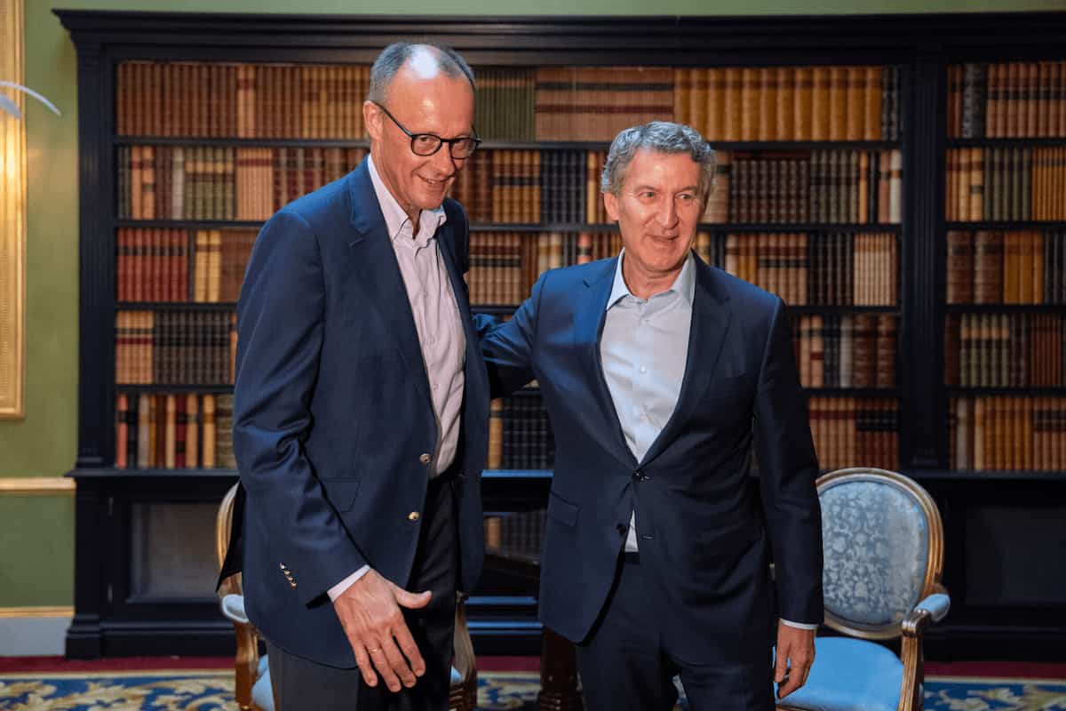 Feijóo con el canciller alemán Merz