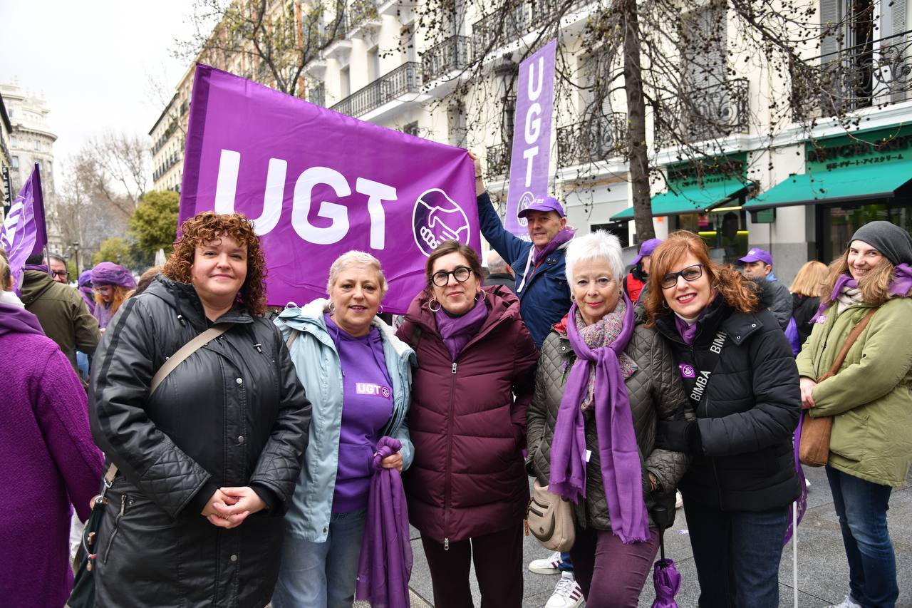 UGT Madrid asiste al acto sindical por el Día de las Mujeres convocada por la Comisión 8M en Madrid. Foto Agustín Millán