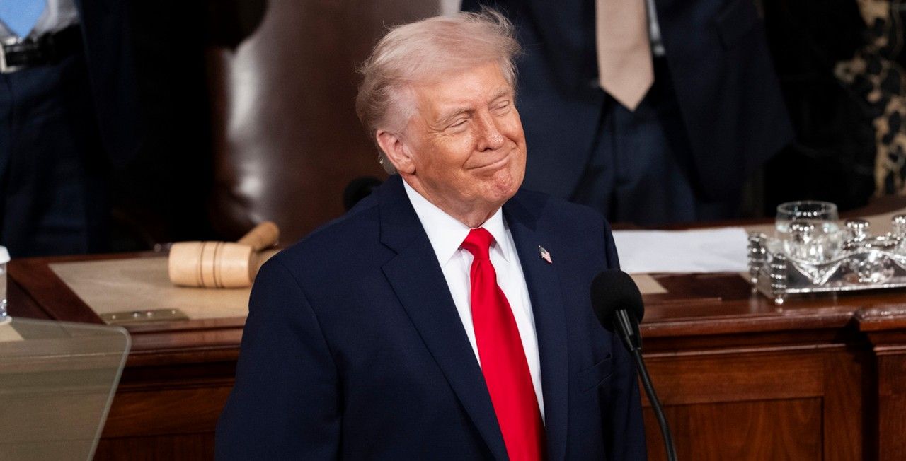 Trump en una de sus perfomances de parvulario