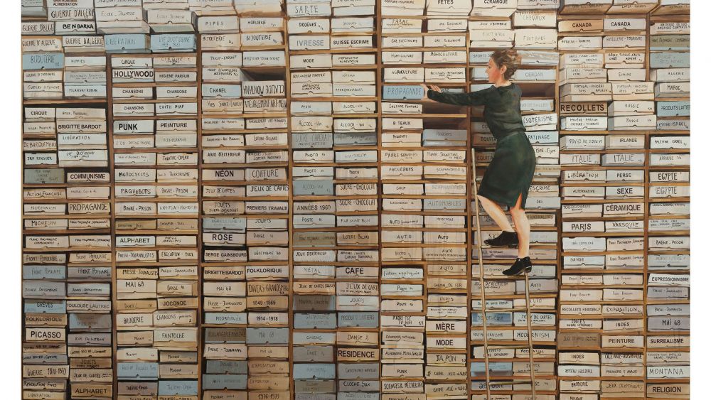 Paulina Olowska, A la Galcante, 2015, oil on canvas with collage elements, three parts, 96 x 154 (245 x 392 cm) © Paulina Olowska Paulina Olowska, A la Galcante, 2015, oil on canvas with collage elements, three parts, 96 x 154 (245 x 392 cm) © Paulina Olowska