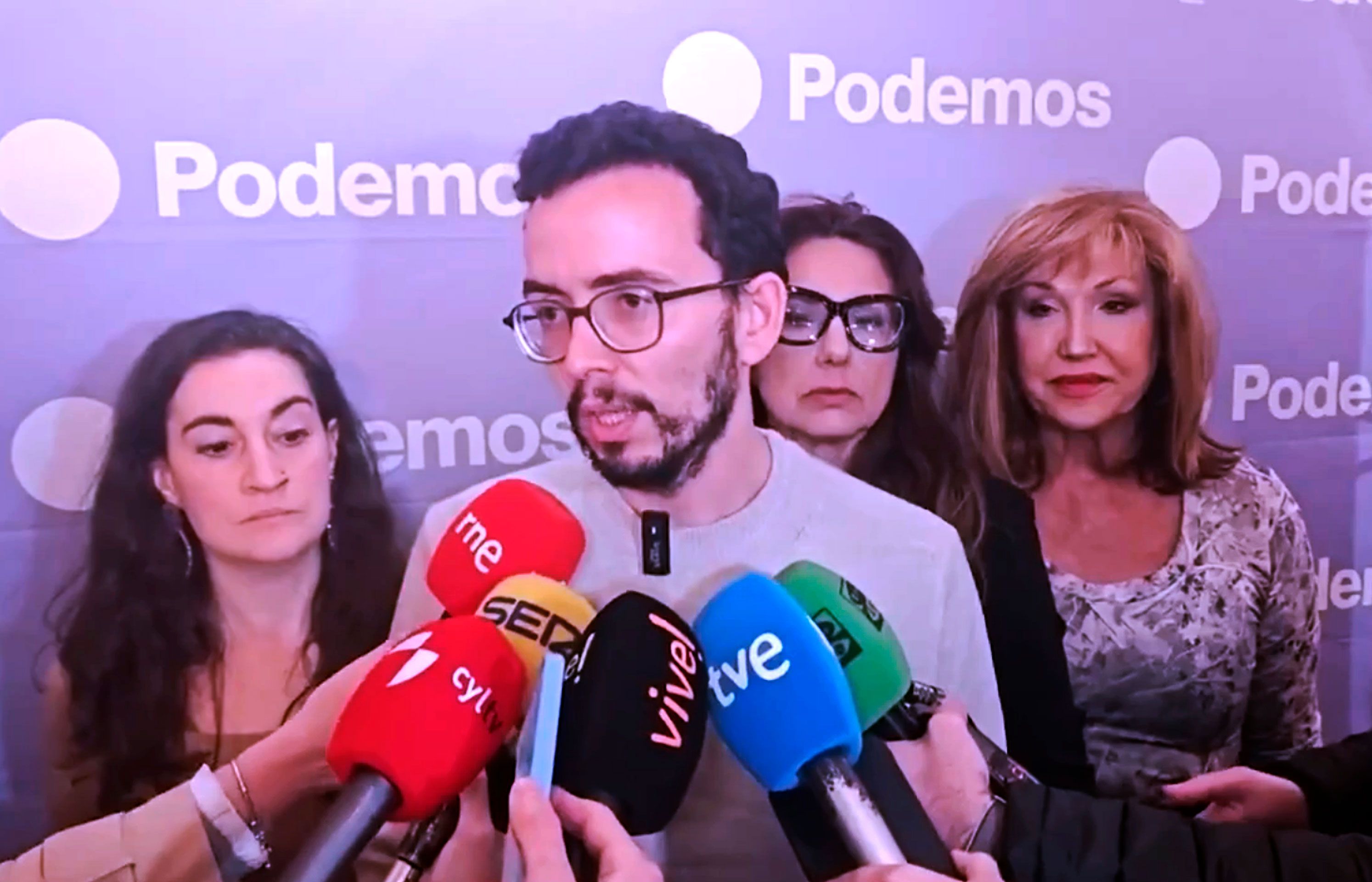 El candidato de Podemos-Alianza Verde a la Presidencia de la Junta de Castilla y León, Miguel Llamas