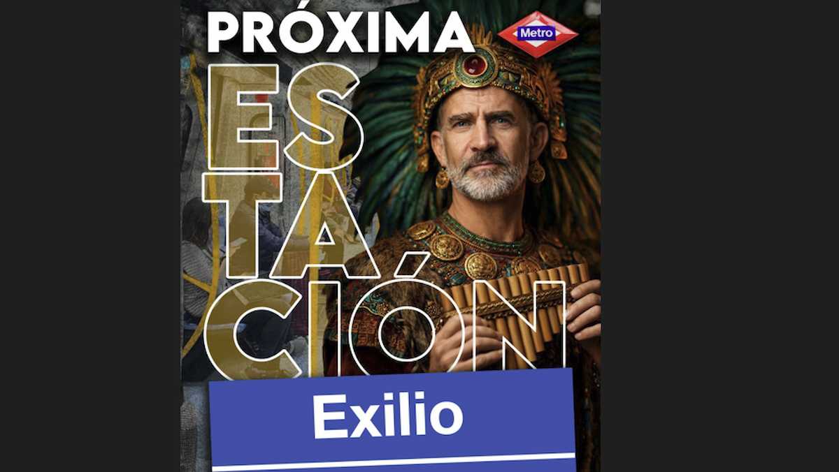 Meme contra Felipe VI distribuido por Falange. La extrema derecha sueña con liquidar el Régimen del 78 para volver a la dictadura