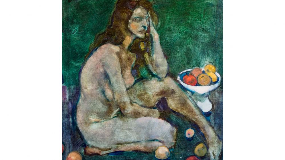 Igor Shcherbakov NUDE WITH APPLES. 2014. OIL ON CANVAS. 90X90CM.