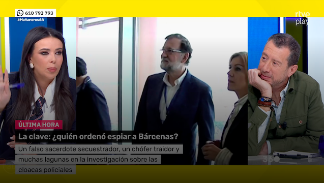 Sarah Santaolalla, durante su intervención en el programa Mañaneros 360 de TVE que presenta y dirige Javier Ruiz.