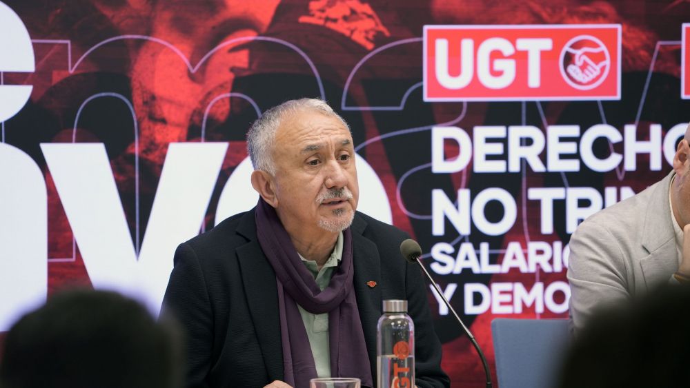 Rueda de prensa 1 de mayo 2026 Pepe Álvarez, secretario general de UGT foto Agustín Millán
