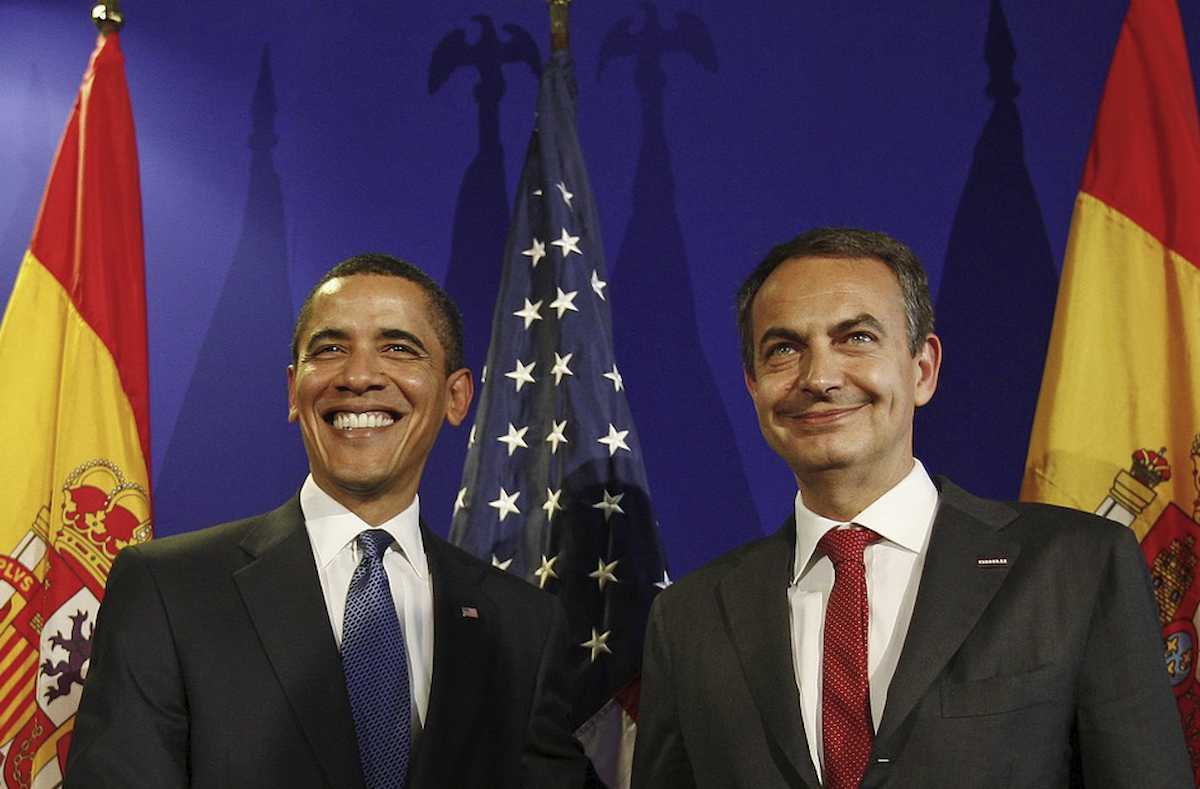 Zapatero con Obama en una reunión bilateral entre ambos países