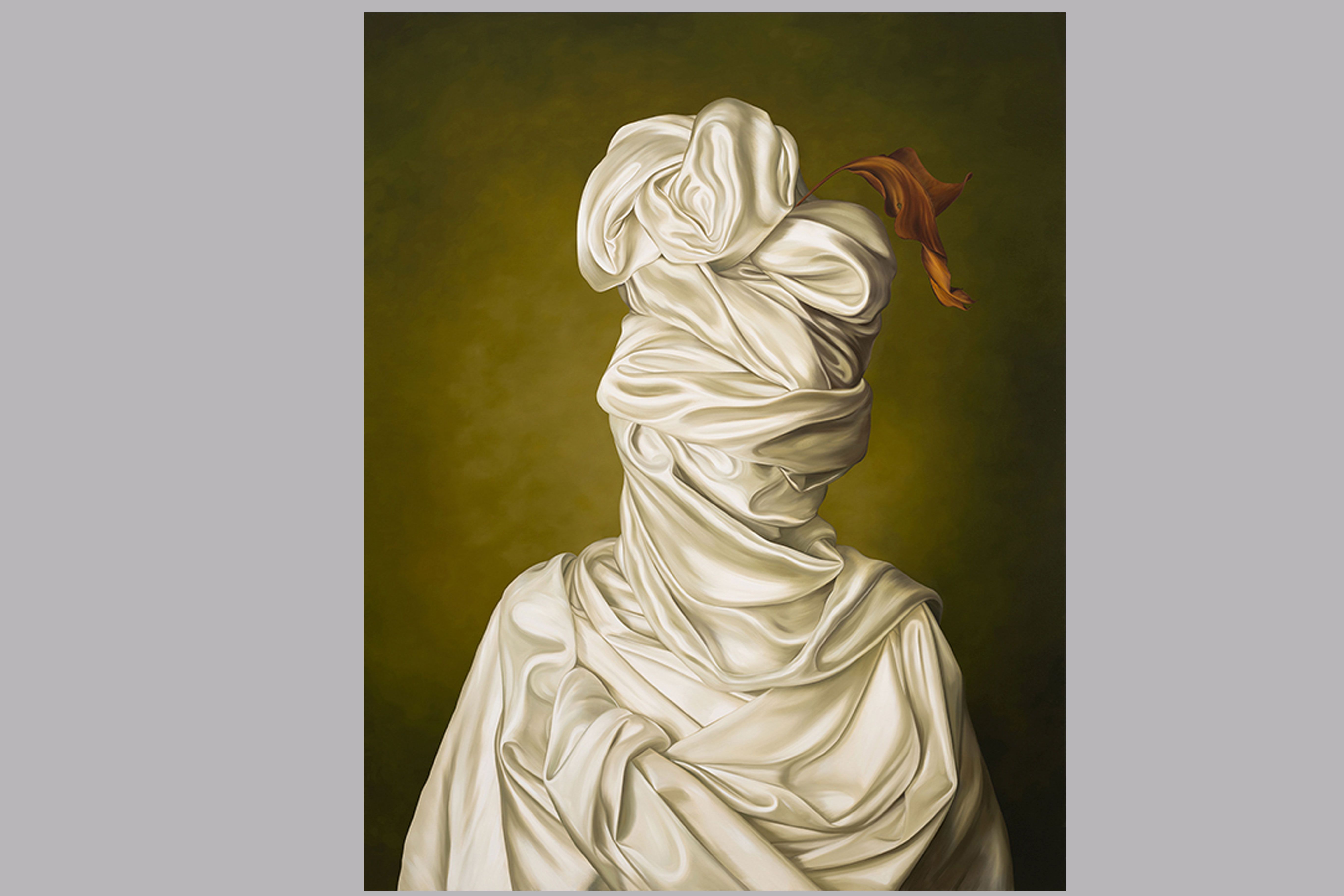 Ewa Juszkiewicz Silk and Musa Leaf, 202 Óleo sobre lienzo, 200 × 160 cm Colección privada