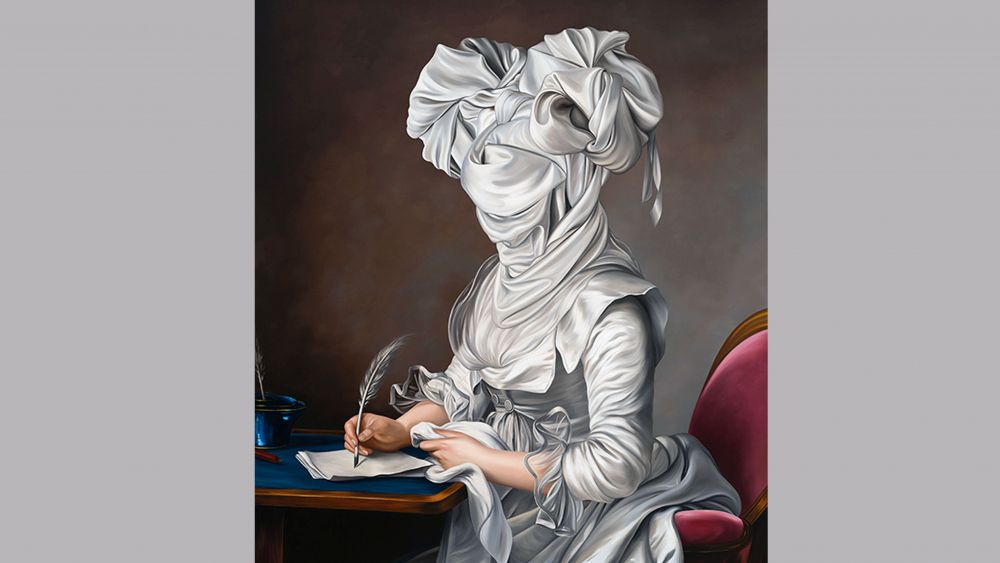 Ewa Juszkiewicz The Letter (after Adélaïde Labille- Guiard), 2023 Óleo sobre lienzo, 145 × 115 cm Colección privada