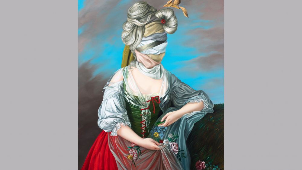 Ewa Juszkiewicz Untitled (after Élisabeth Vigée Le Brun), 2021 Óleo sobre lienzo, 160 × 120 cm Colección de Glori Cohen