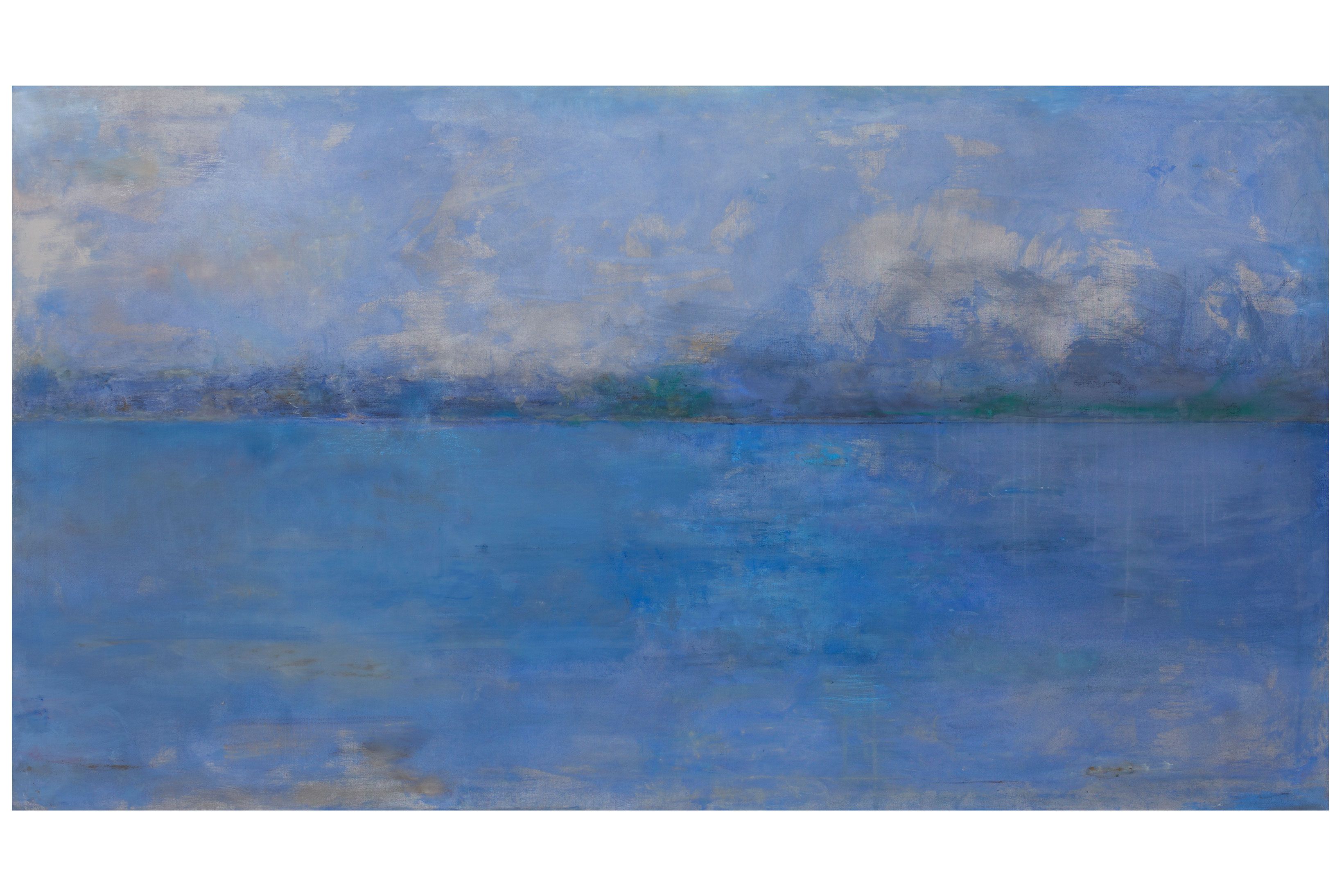 Carmen Laffón, El Coto desde Sanlúcar I, 2005 Óleo sobre lienzo, 110 × 200 cm. Colección privada. © Carmen Laffón, VEGAP, Madrid, 2026. Fotografía Museo Nacional Thyssen Bornemisza Jonás Bel