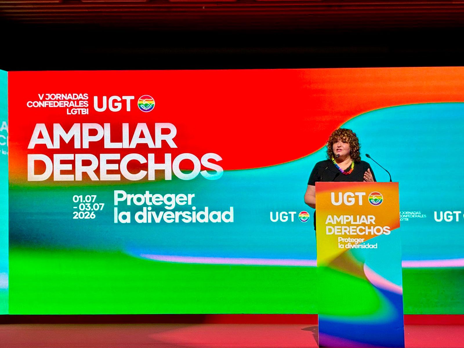 Susana Huertas, secretaria general de UGT Madrid interviene en las V Jornadas LGTBI de UGT