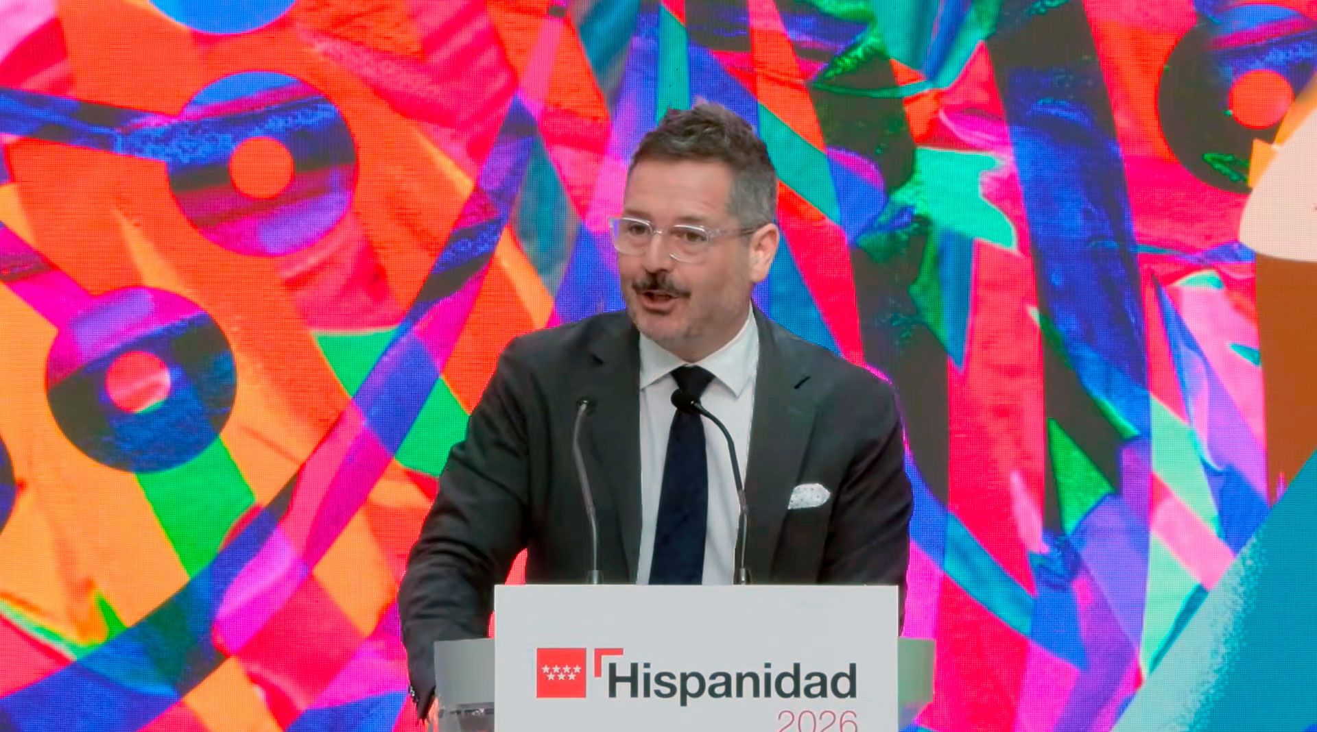 El consejero de Cultura, Turismo y Deporte de la Comunidad de Madrid, Mariano de Paco Serrano, presenta la programación de Hispanidad 2026,