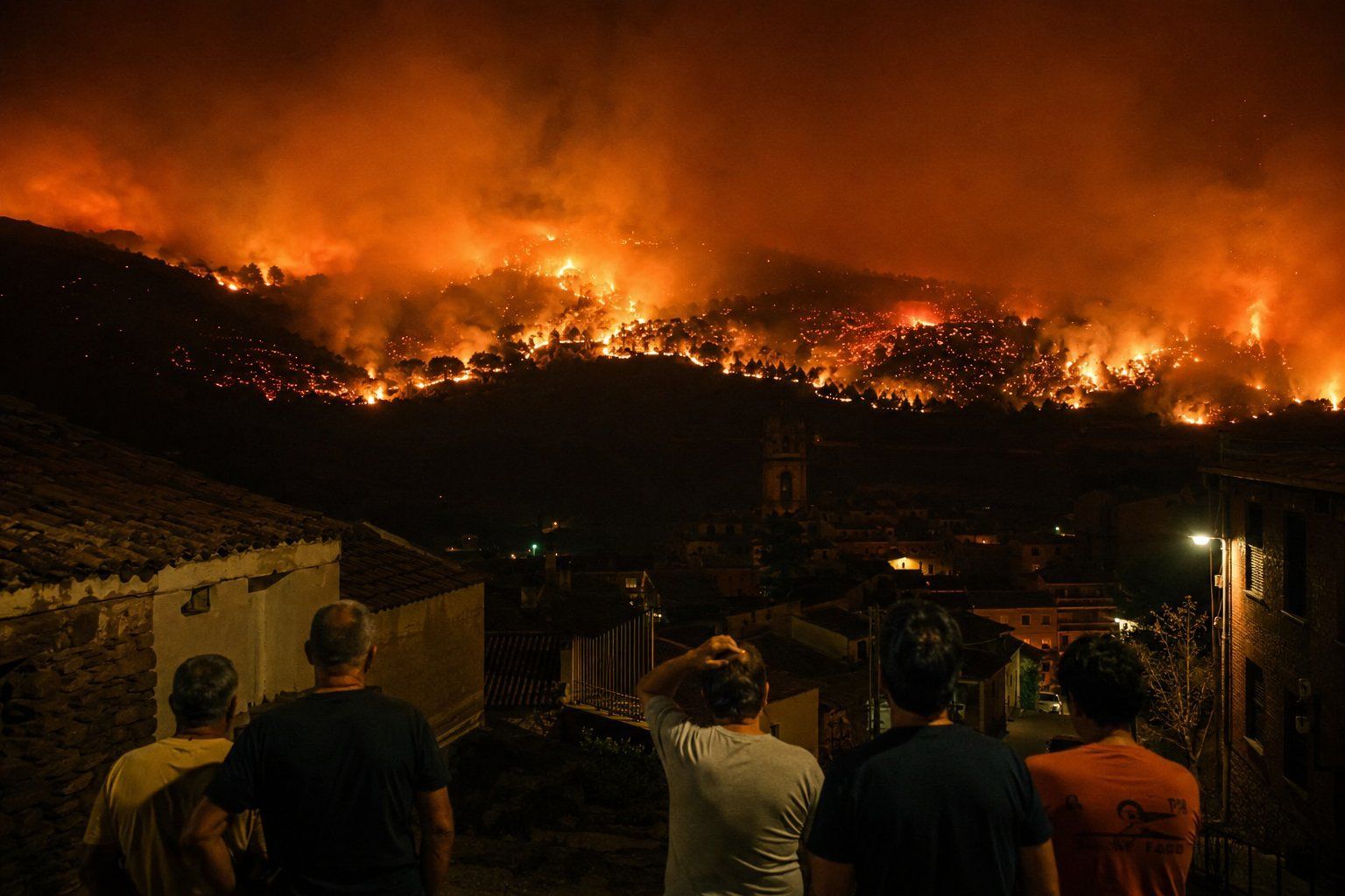 Los incendios cercan pueblos, arrasan montes y mantienen miles de evacuados