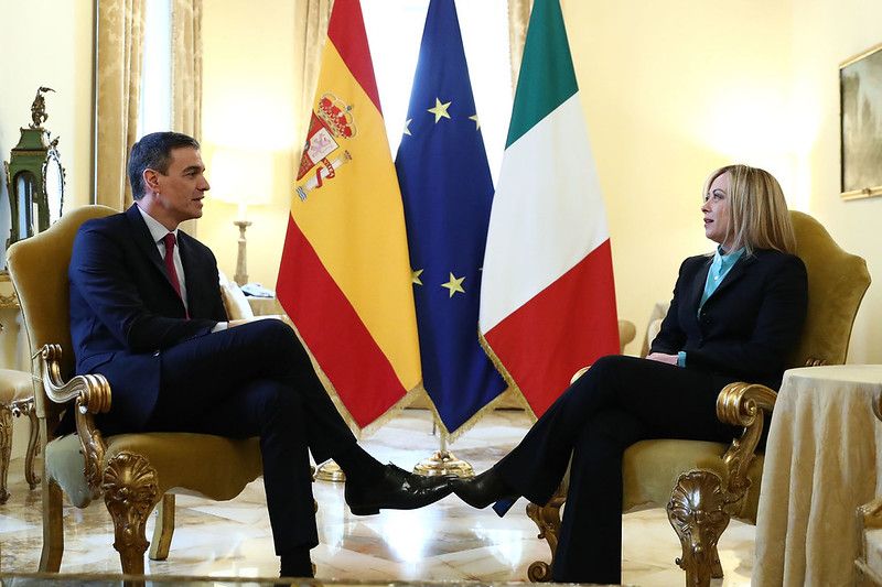 Macron Meloni Sanchez