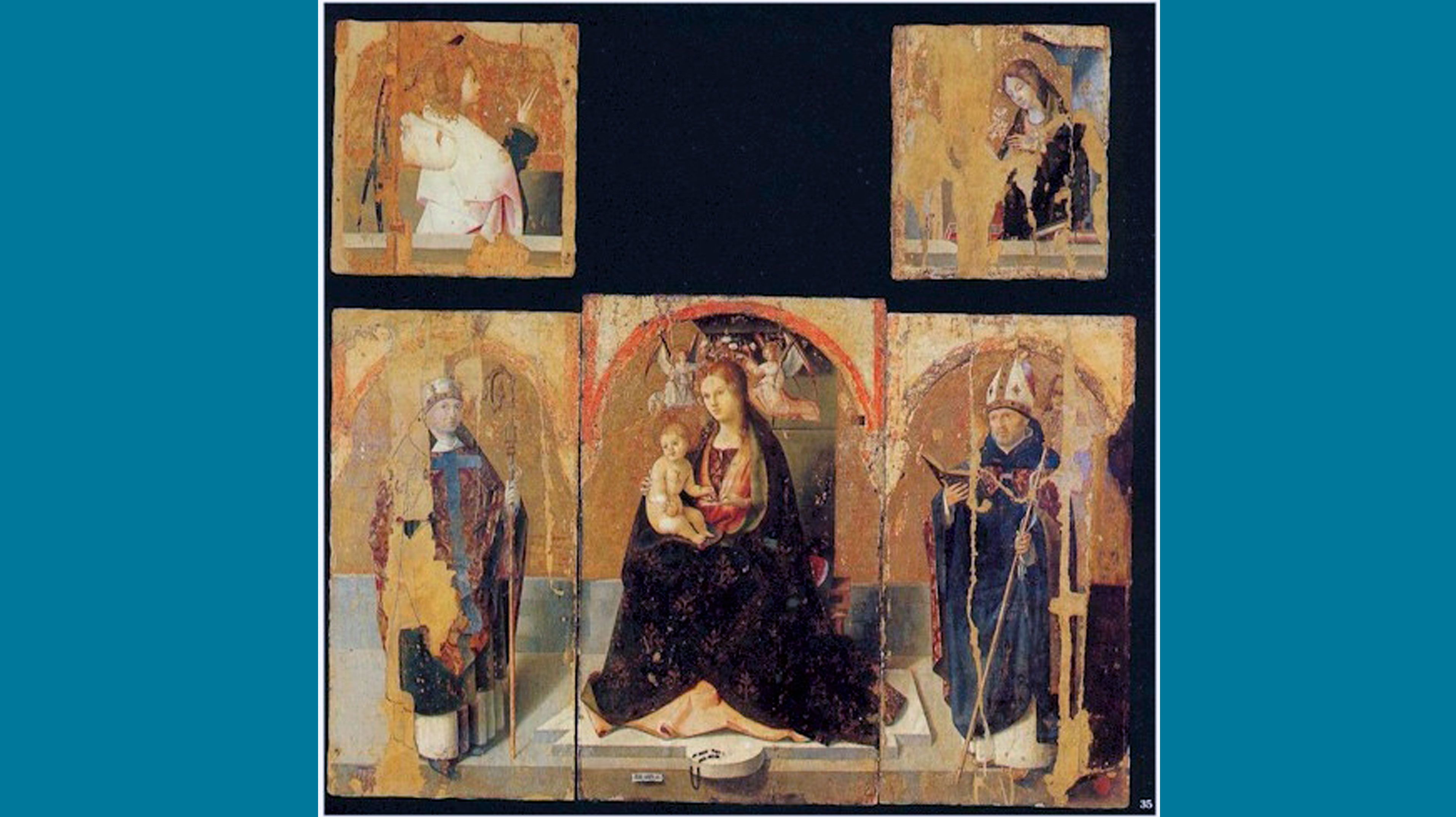 Antonello da Messina, Políptico de San Gregorio, 1473, Museo Regional de Messina. Fotografía Sailko Wikimedia Commons, CC BY SA 3.0.