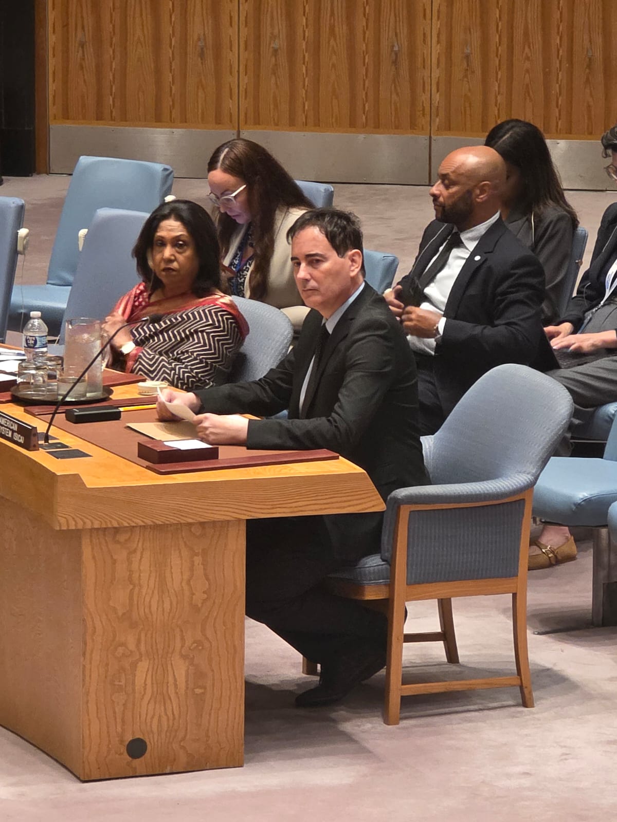 Pramila Patten y David Balsa en el Consejo de Seguridad de la ONU
