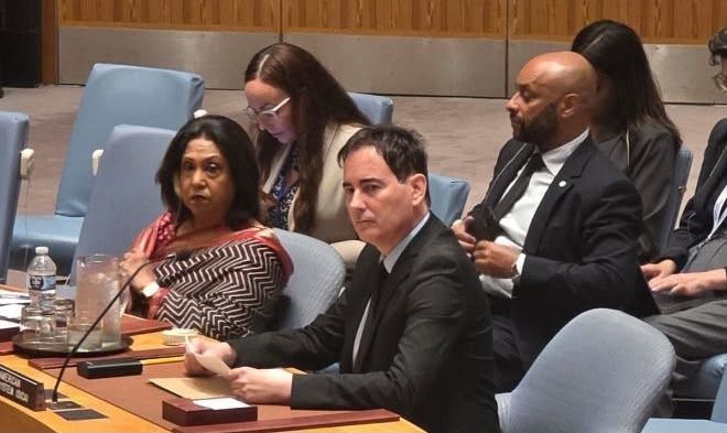 Pramila Patten y David Balsa en el Consejo de Seguridad de la ONU